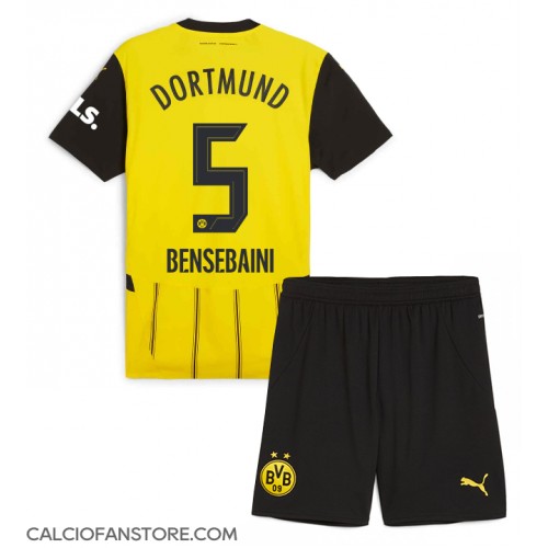 Maglia Calcio Borussia Dortmund Ramy Bensebaini #5 Prima Divisa Bambino 2024-25 Manica Corta (+ pantaloncini)